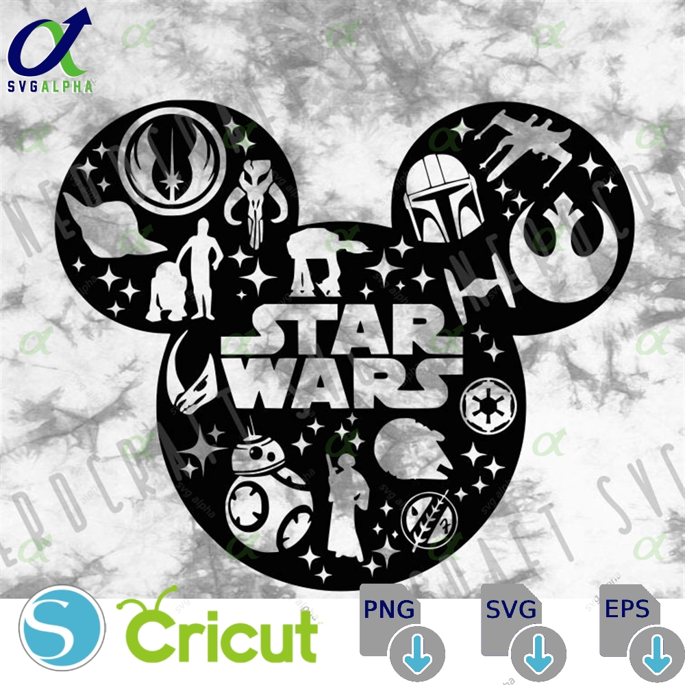 Galaxy Wars Collage Mouse Digital Design Bundle Svg Dxf Jpg Pdf Png Cut Engrave Craft Diy File Cricut